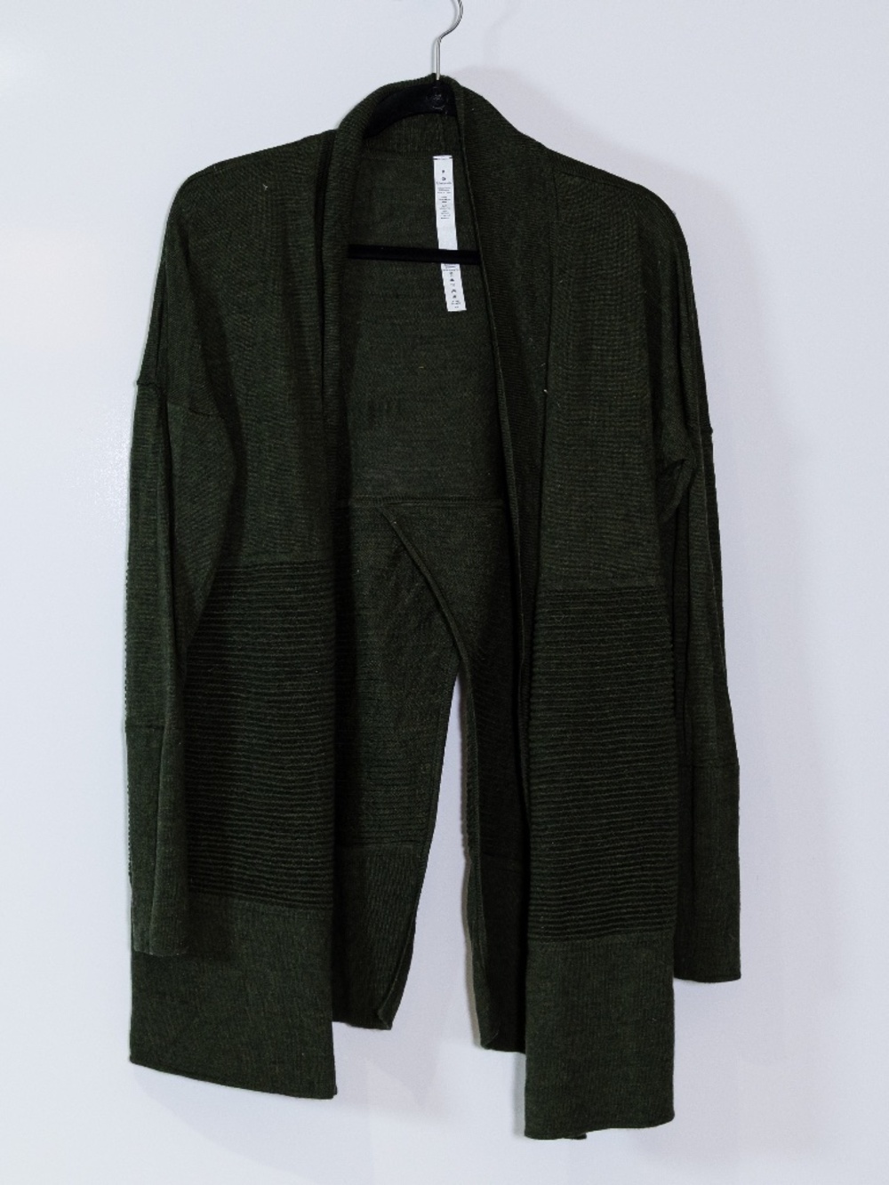 Lululemon Women's Sit In Lotus Merino Wool Knit Open Front Cardigan Sweater